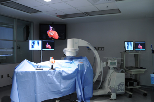 Pacemaker implantation simulator currently in Simulation Room 