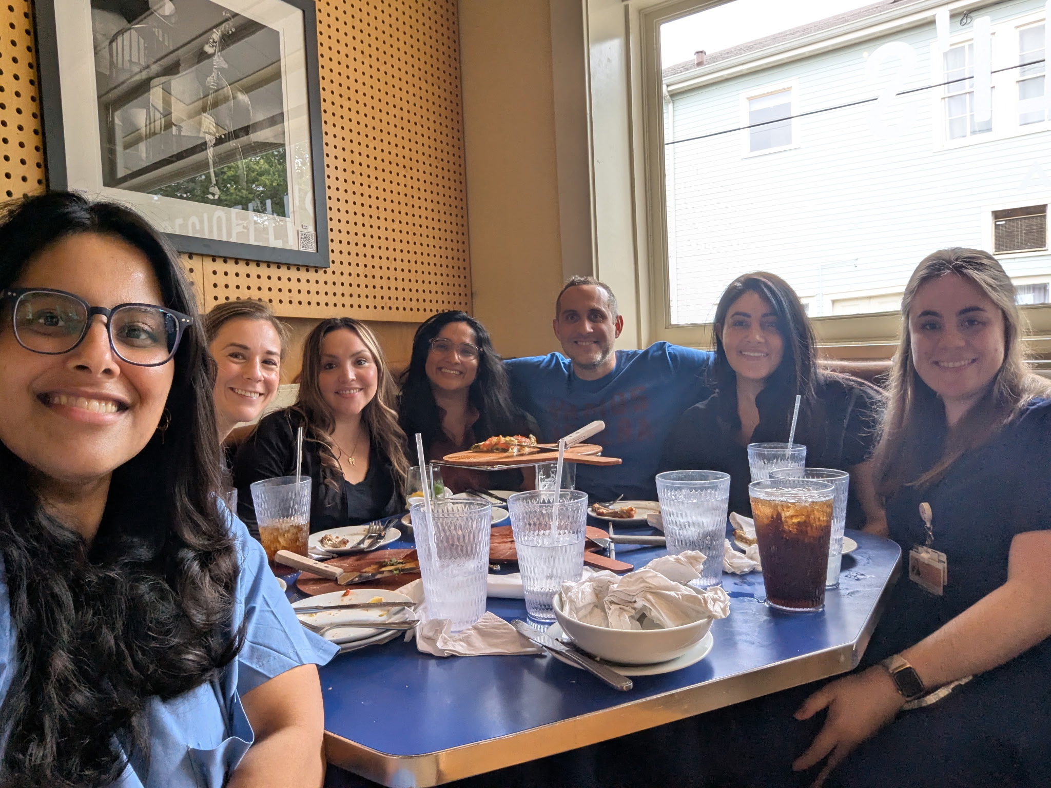 Cardiology Fellows and Faculty at Lunch