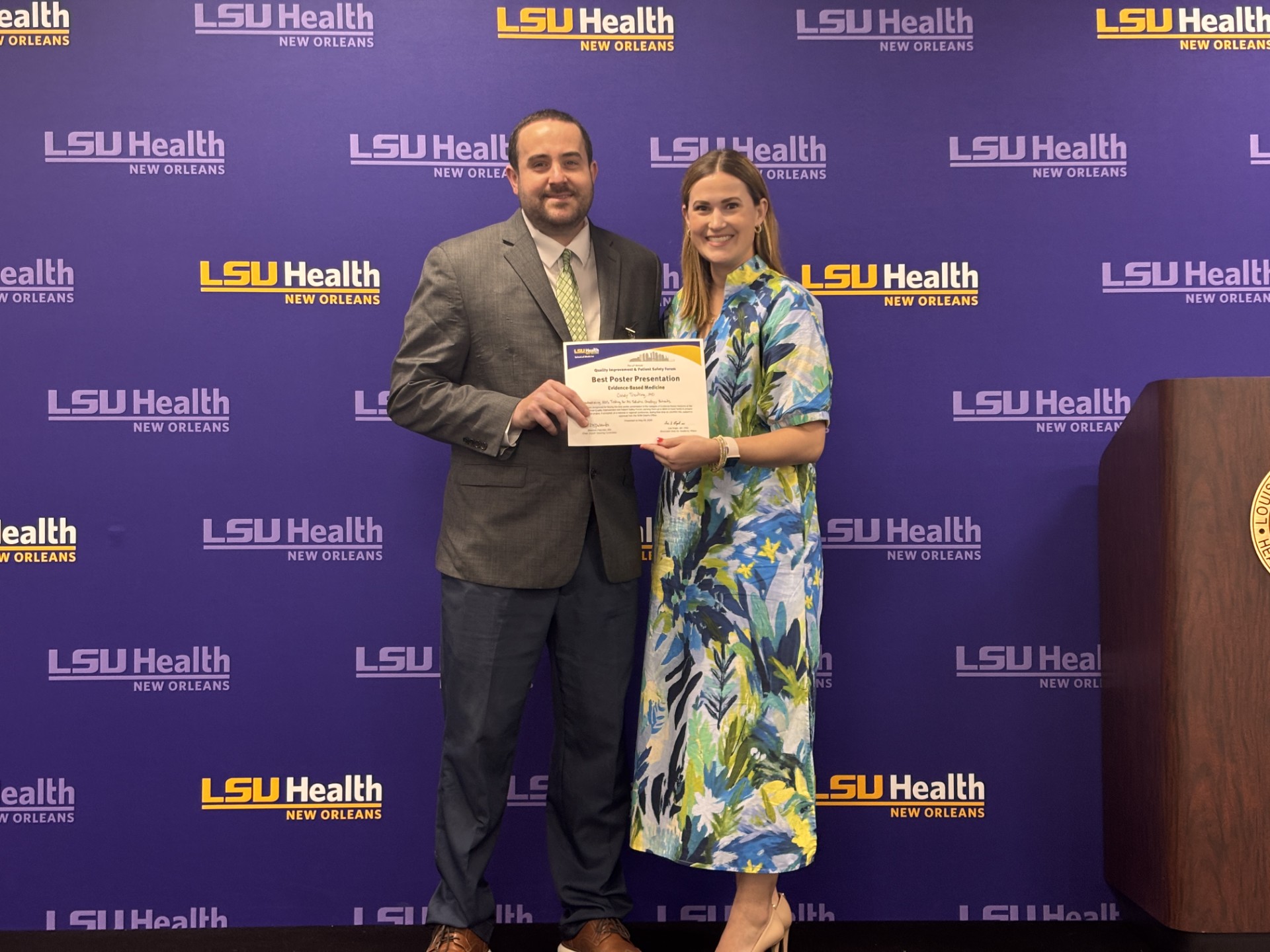 Casey Treuting accepts award