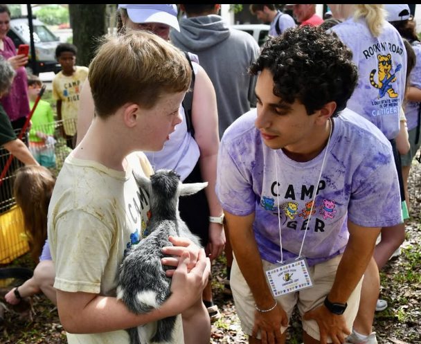camper and counselor converse