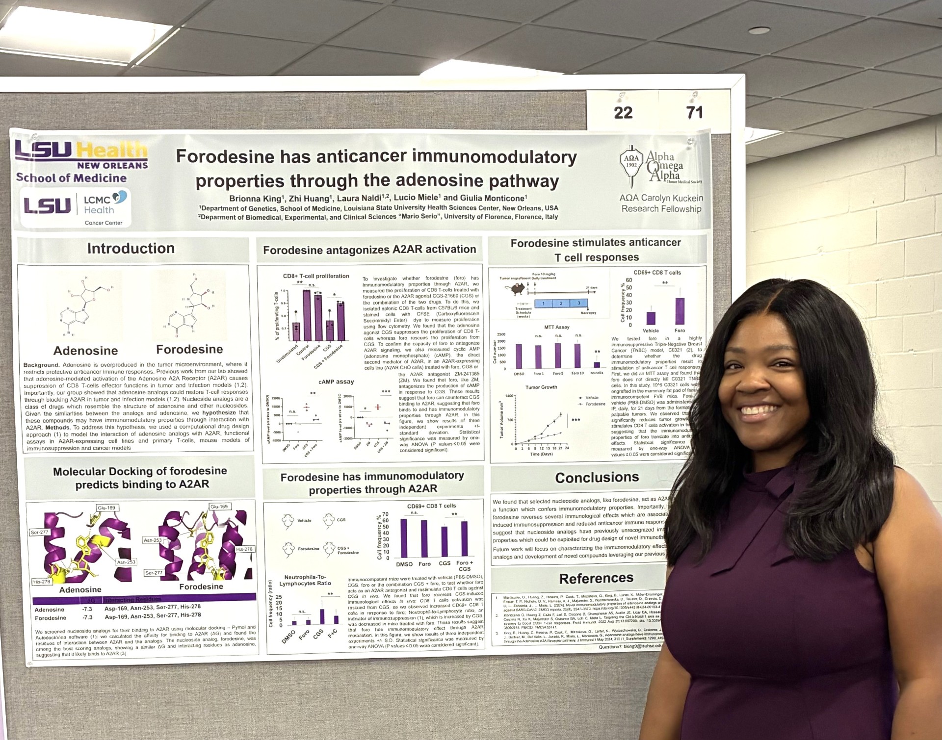 Brionna King with poster