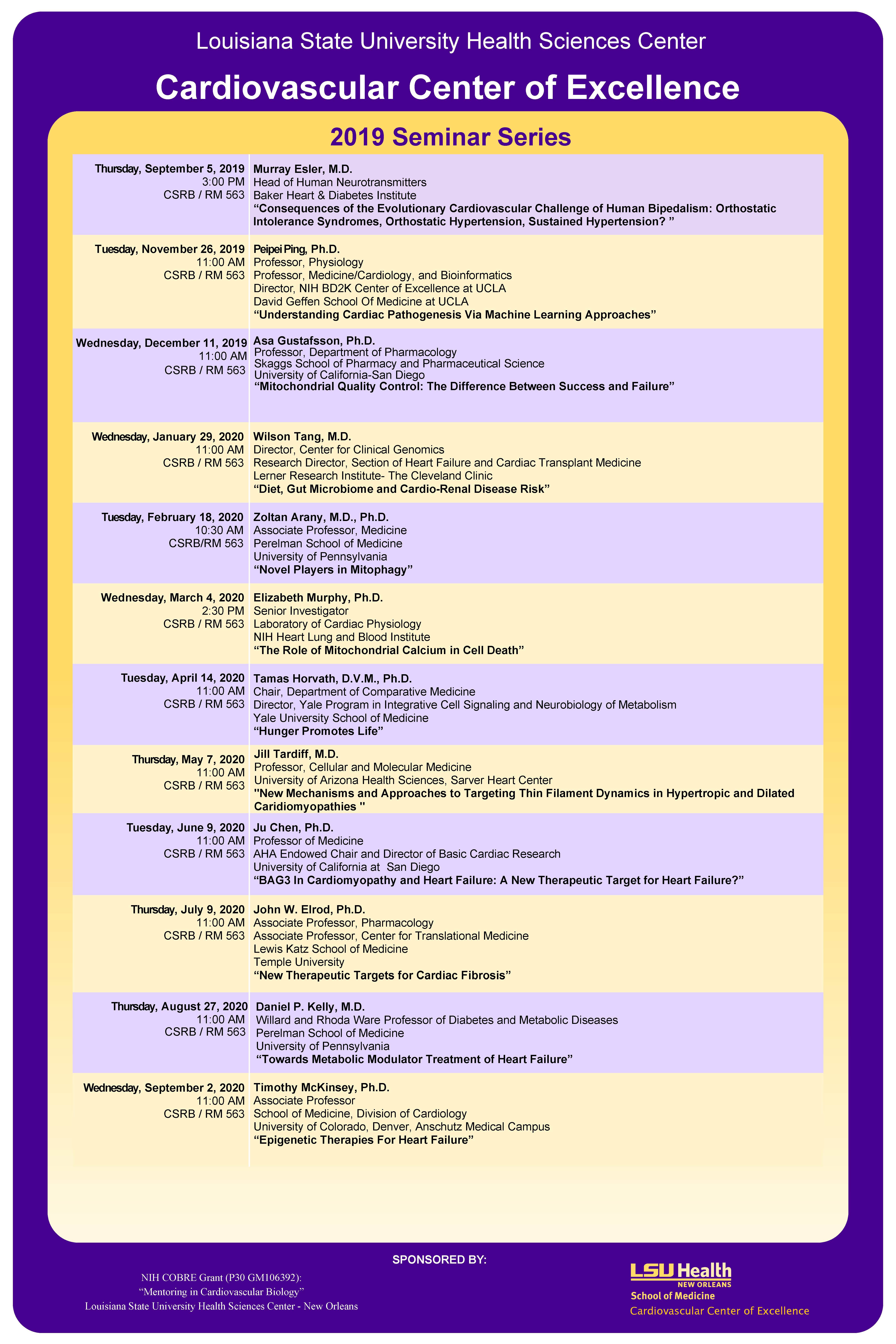 2019 Seminar Series Poster