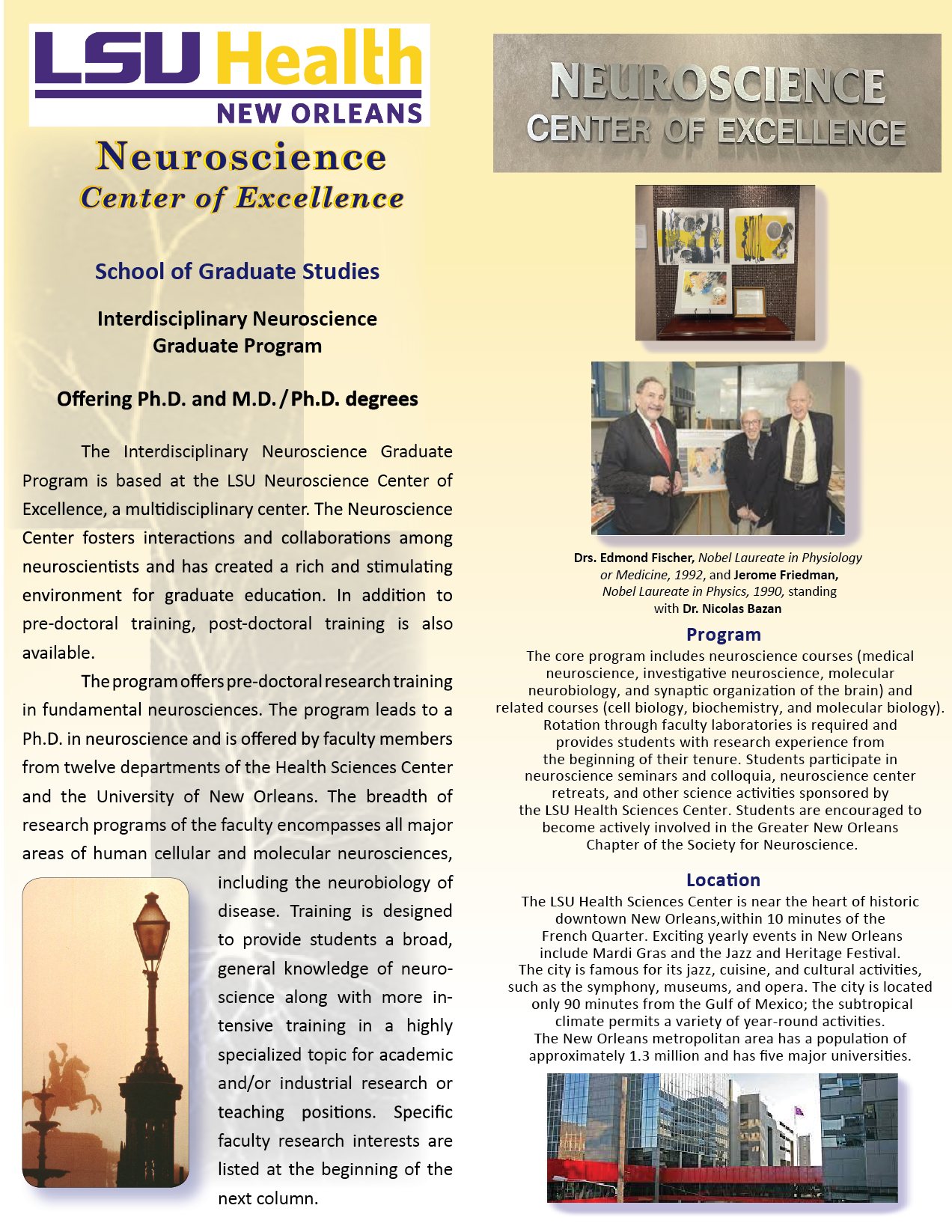 Front Page of Graduate Brochure