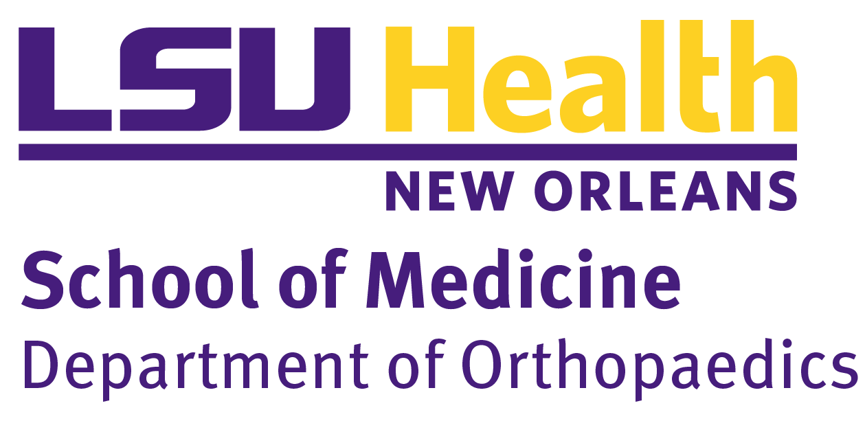 LSU Ortho Purple and Yellow Logo
