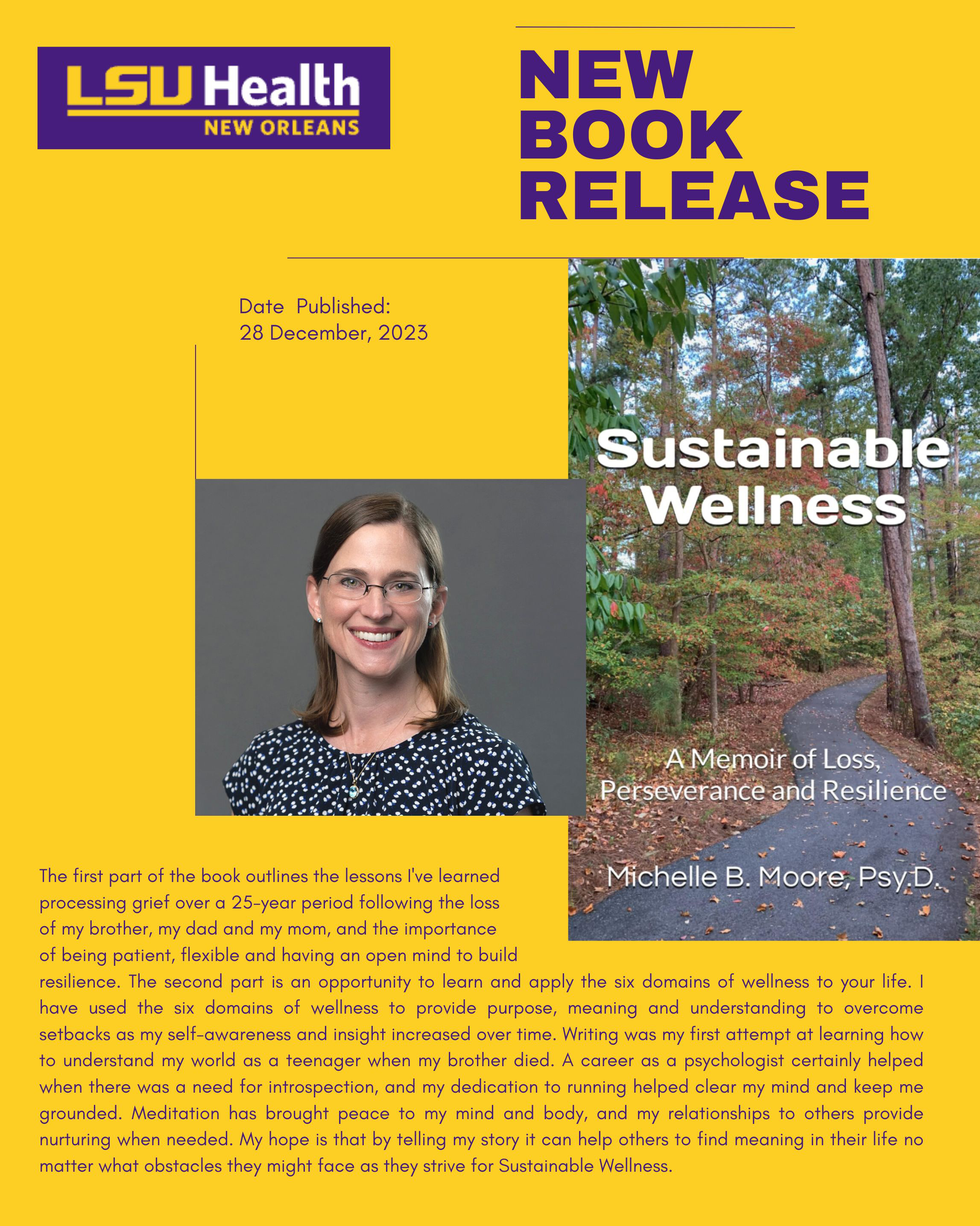 Sustainable Wellness Book News Ad LSU Health