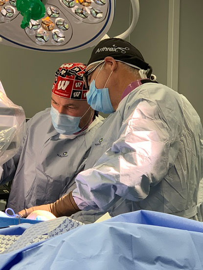 LSU Orthopaedic Department Head, Dr. Robert Zura, and Chief Resident, Dr. Thomas Stang, Perform Inaugural Surgery at New Outpatient Center