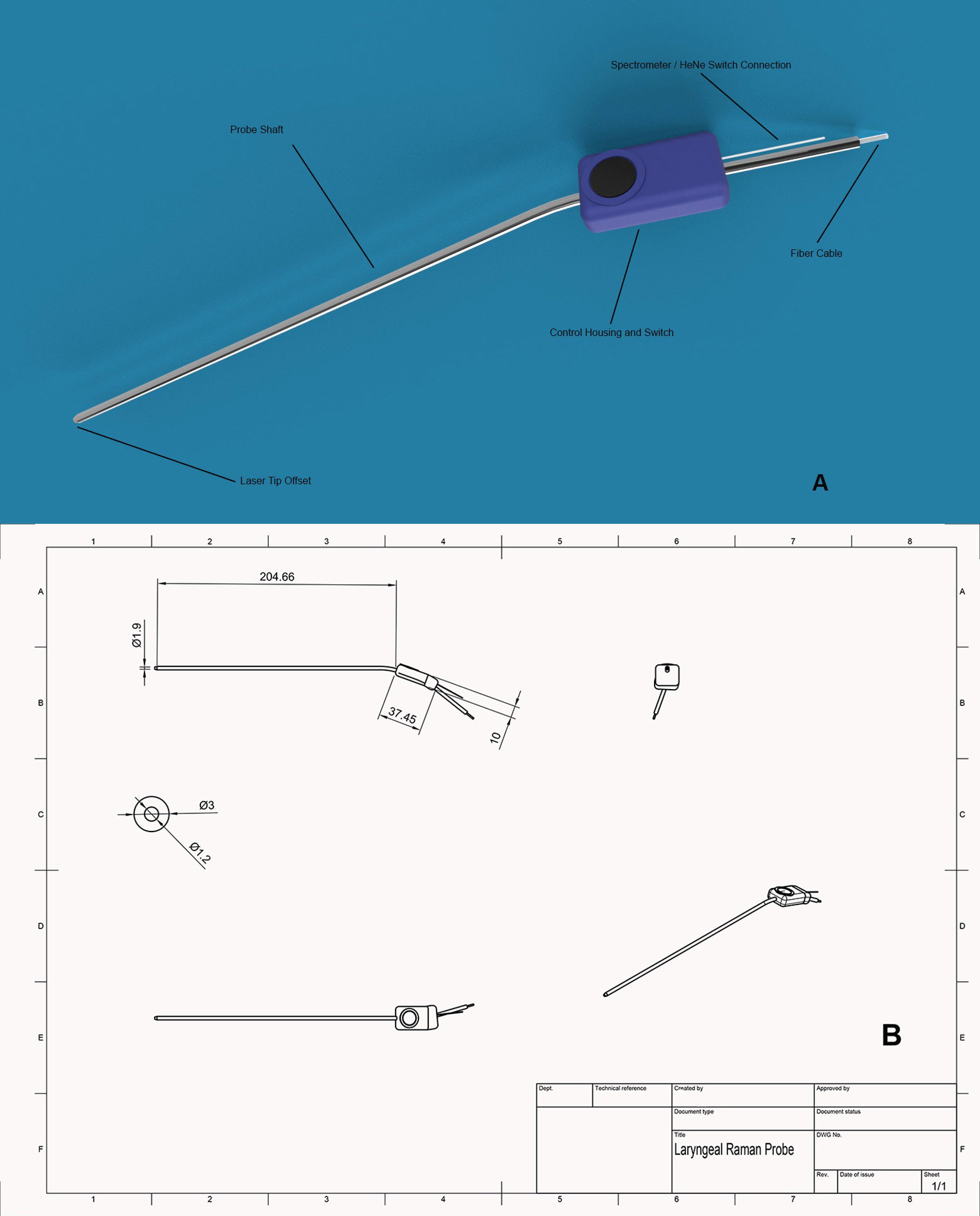 Laryngeal Surgical Raman Probe and Specs